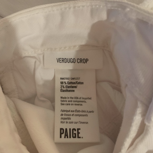 Paige Verdugo Raw Hem White Skinny Jeans Size 27 - Picture 4 of 4